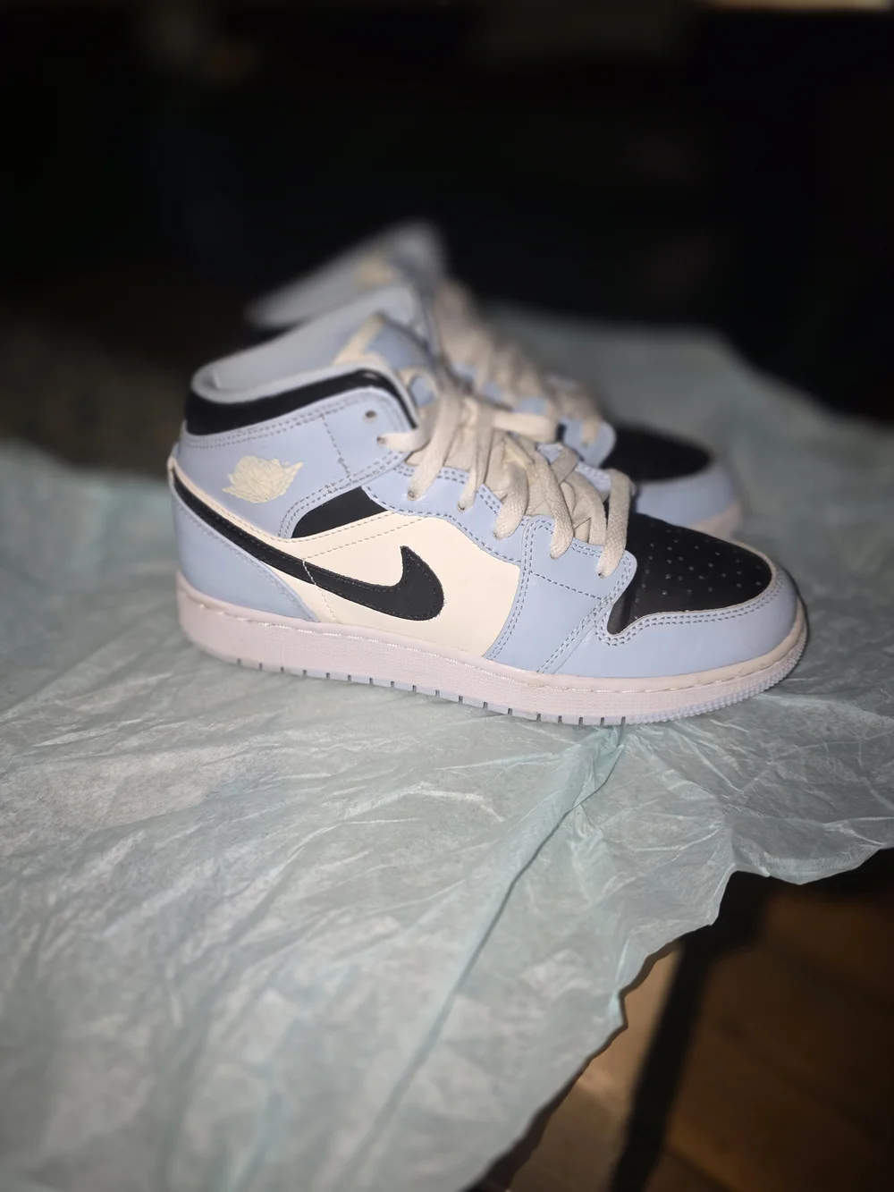 Jordan Kids' Light Blue and Black High-Top Sneakers